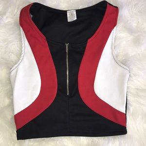 New crop top, 3/4 zipper up